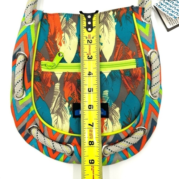 Kavu Phoenix Feather Slingshot Bag Crossbody Rope Straps Colorful Purse Boho NWT - Picture 8 of 11